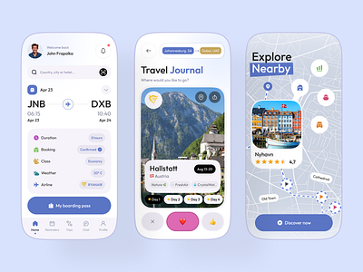 Travel Journal & Planner App adventure app app design design mobile mobile app tour tourism tourist travel travel agency travel app trip ui ux vacation