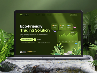 Eco-Friendly Trading Website clean ui creative agency dashboard design design studio design system digital design eco friendly fintech design green website interface design minimal design modern website product design responsive design sustainable design trading platform ui design ux design web design website concept