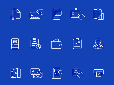 Finance & Banking Line Icons banking card finance fintech icon linear money payment wallet