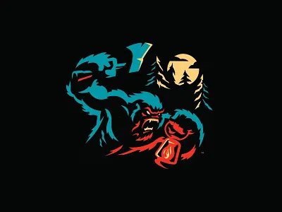 Angry Sasquatch axe bigfoot branding design embroidery folktale graphic design hat identity illustration legendary logo mark mascot moon myth new era sasquatch slavo kiss sports