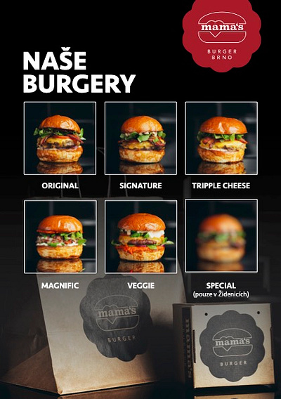 MAMAS BURGER BRNO - leták design graphic design