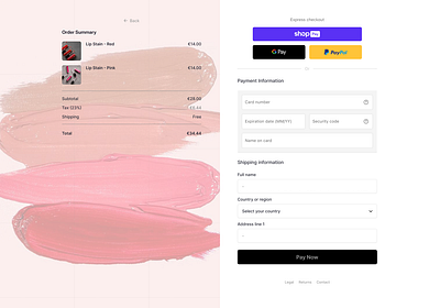 Daily UI 002 checkout page dailyui desktop ui