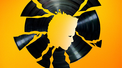 Incomplete vinyl album celebrity collage music pop pop star record shatter vinyl weekend