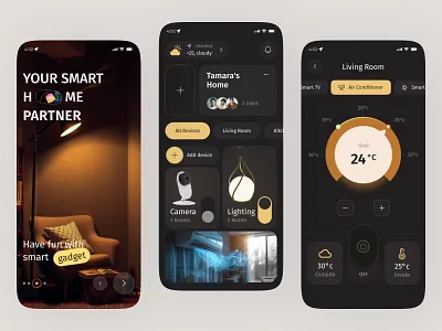 Smart Home Mobile App amart home app app interface application design appui best app design concept graphic design home lightning mobile mobile app mobile app ui mobile design respponsive design smart smart home mobile app uiux ux