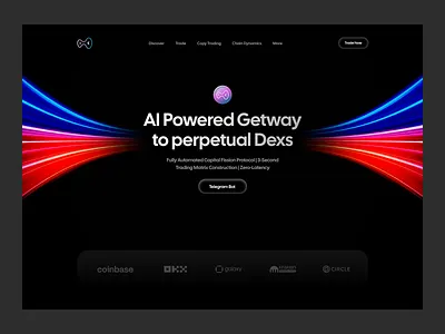 Crypto exchange landing page 3d animation 3d animation ai agent animation bot crypto exchange landing page exchange hero 3d hero section homepage icons landing landing page web web3.0 website