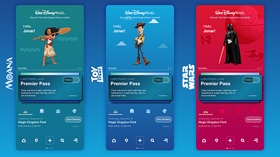 Disney Mobile Application app branding concept graphic design mobile ui