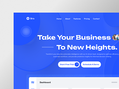 Saas Landing Page analytics b2b creative design dashboard dashboard design landing page modern ui modern website product design saas saas landing page saas website service service website ui uix design web design website design website ui