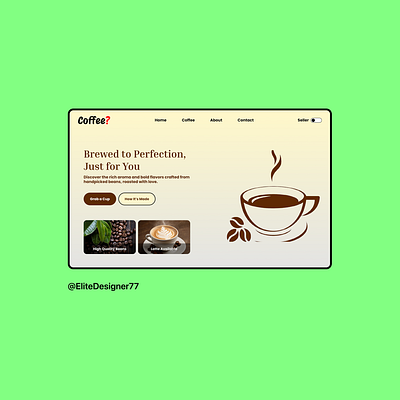 Coffee Website - Framer brand design branding design figma framer graphic design ui uiux ux website website design