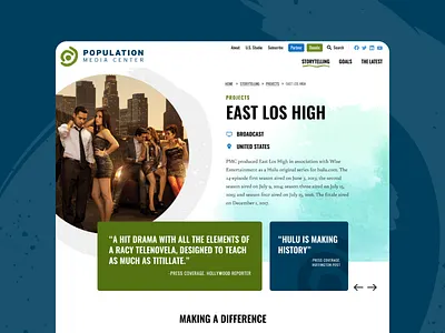 Population Media Project Page global global issues graphic design nonprofit project project page psa radio television texture tv watercolor web design website