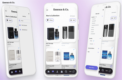 Filtering and sorting screens design e commerce filtering mobile app sorting ui design