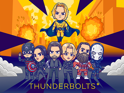 Thunderbolts* Fan Art⚡ 3d animation branding card design font graphic design icon idea illustration logo motion graphics pattern plant sign typography ui ux vector