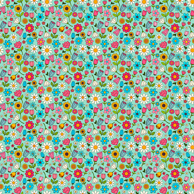 Colourful Florals Seamless Pattern colourful digital prints florals flowers graphic design seamless pattern