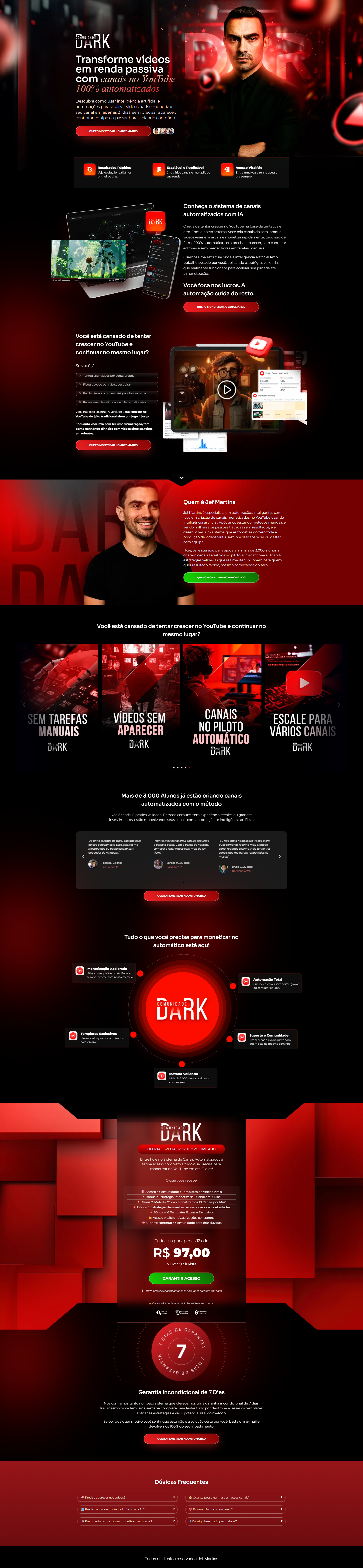 Landing page - youtube dark agency dark landing page pagina de vendas website youtube