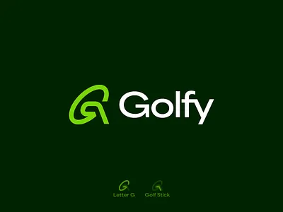Golfy - Logo Design brand branding club course golf identity letter g lettermark logo design logomark minimalist modern monogram pga retail simple stick store symbol tournament