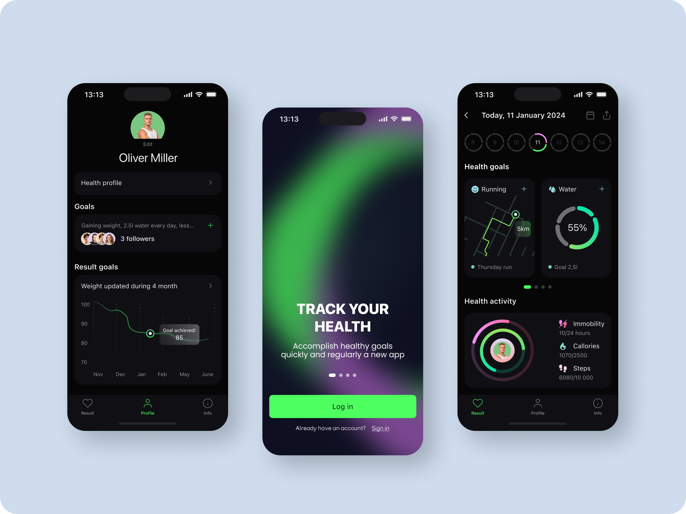 Health Tracker App activitygoaldashboard ai design fitnessgoalsux fitnessjourneyapp fitnessprogressdesign goaltrackingapp healthappui healthjourneyui healthygoalsui personalhealthtracker personalizedfitness smarthealthtracking trackyourhealthdesign ui user experience ux uxui wellbeingprogress wellnessdashboard