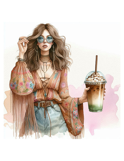 Boho Girl - AI Art