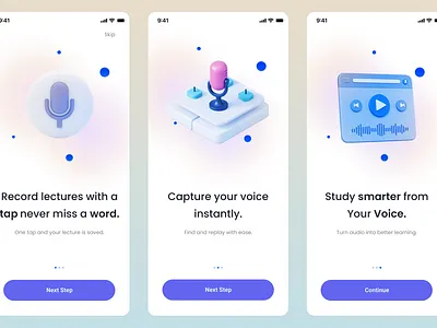 Student Voice App Onboarding page apps best shot in dribbble best ui designer clean app clean ui design components design figma figma design ios apps mobile apps onnboarding pages prototyping style guide ui ux upwork designer user interface designer ux designer voice app wireframe design