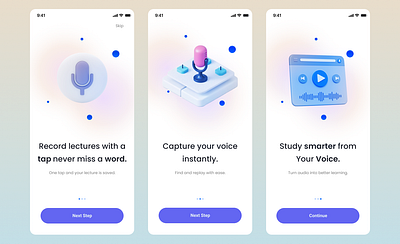 Student Voice App Onboarding page apps best shot in dribbble best ui designer clean app clean ui design components design figma figma design ios apps mobile apps onnboarding pages prototyping style guide ui ux upwork designer user interface designer ux designer voice app wireframe design