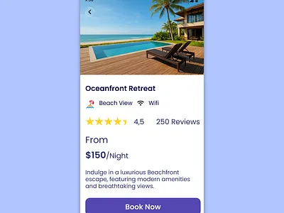 "Day 67 – 🌴 Oceanfront Retreat – Hotel Booking App UI" daily daily ui dailyui design ui uichallenge