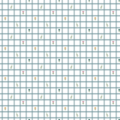 Floral Gingham Seamless Pattern digital print florals flowers gingham graphic design seamless pattern