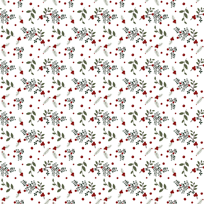 Holiday Holly Seamless Pattern christmas digital prints graphic design holiday holly mistletoe seamless pattern seasonal