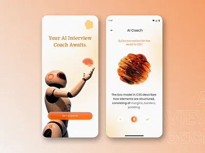 AI Interview Coach ai ai app ai interview app figma gradient graphic design portfolio ui ux user interface
