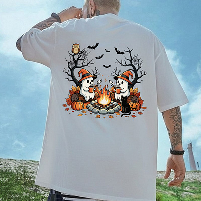 Ghosts' Campfire Hangout 👻 animation branding graphic design logo motion graphics retro vintage