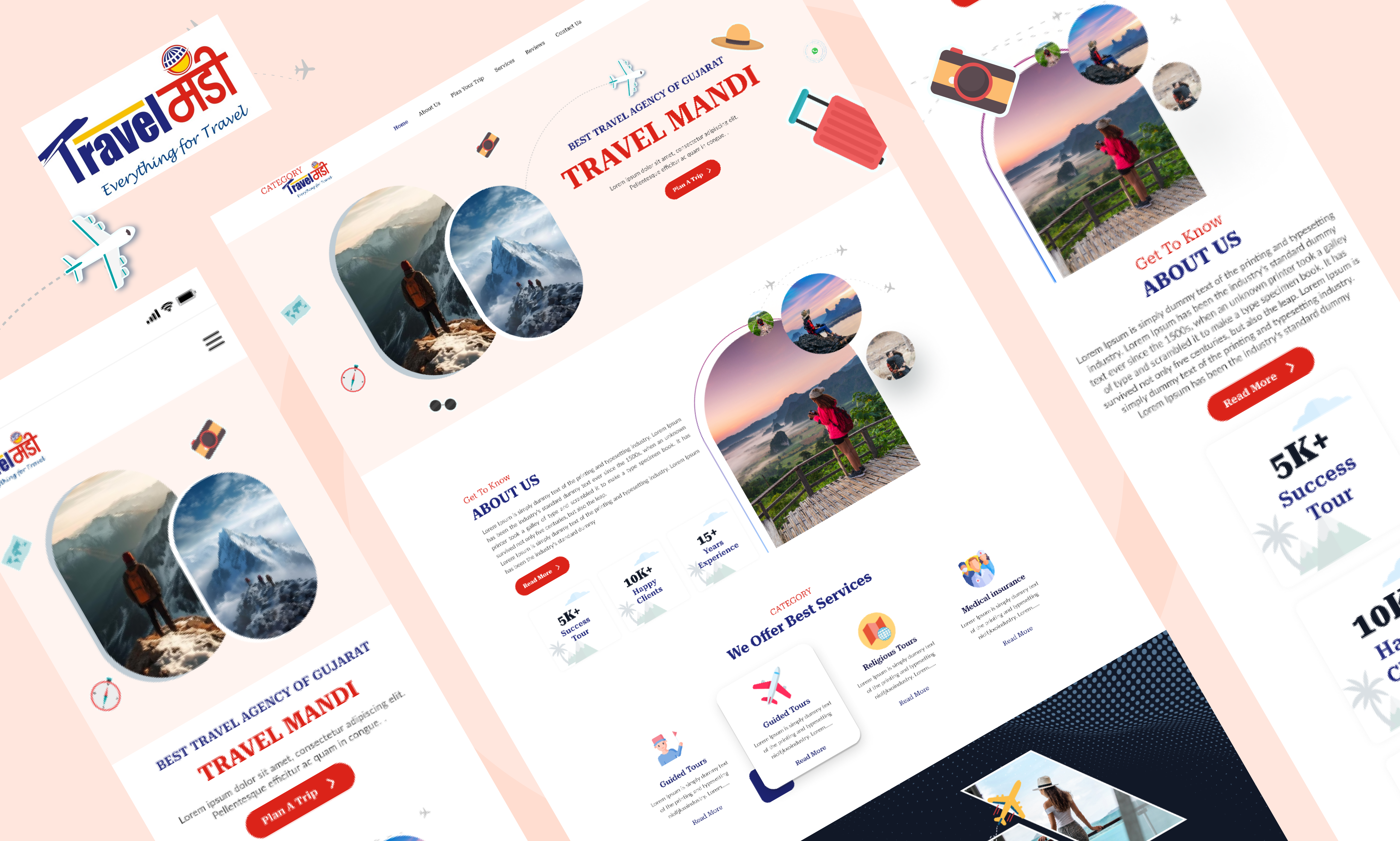 Travel Mandi – Modern Travel Website UI Design clean design landing page modern ui travel travel agency travel booking ui design ux design web design website