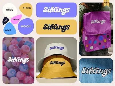 Siblings Logo brand identity system children color palette for kids guide guidelines logo logotype design pop usage visual branding