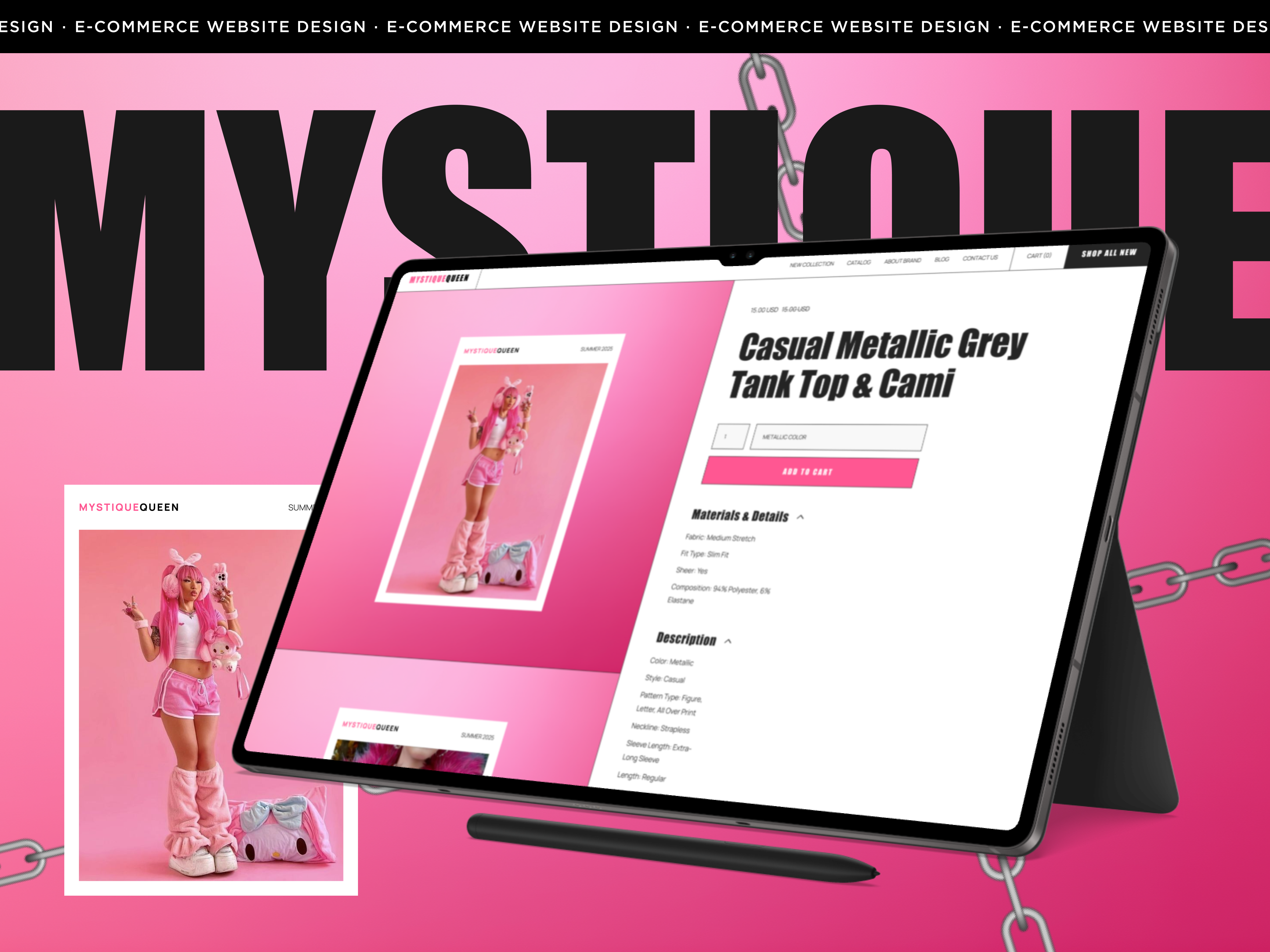 Example of Y2k Aesthetic Shopify | Webflow Template