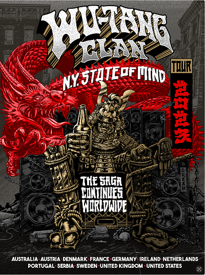 Wu-Tang Clan poster adobe creative cloud adobe illustrator gig poster music music poster poster wu tang clan