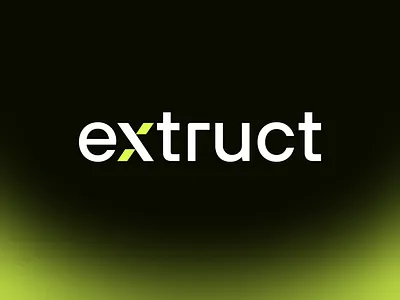Extruct Logo Design branding clean dark identity logo logotype minimal neon ui x