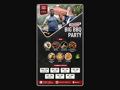 Big BBQ Party Flyer bbq flyer bbq party flyer bbq party poster bbq poster flyer design graphic design