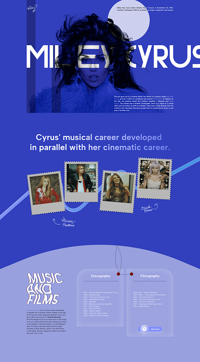 Miley Cyrus Website Concept concept cyrus design miley cyrus music musician singer site ui ux uxui web design website веб дизайн майли сайрус певица