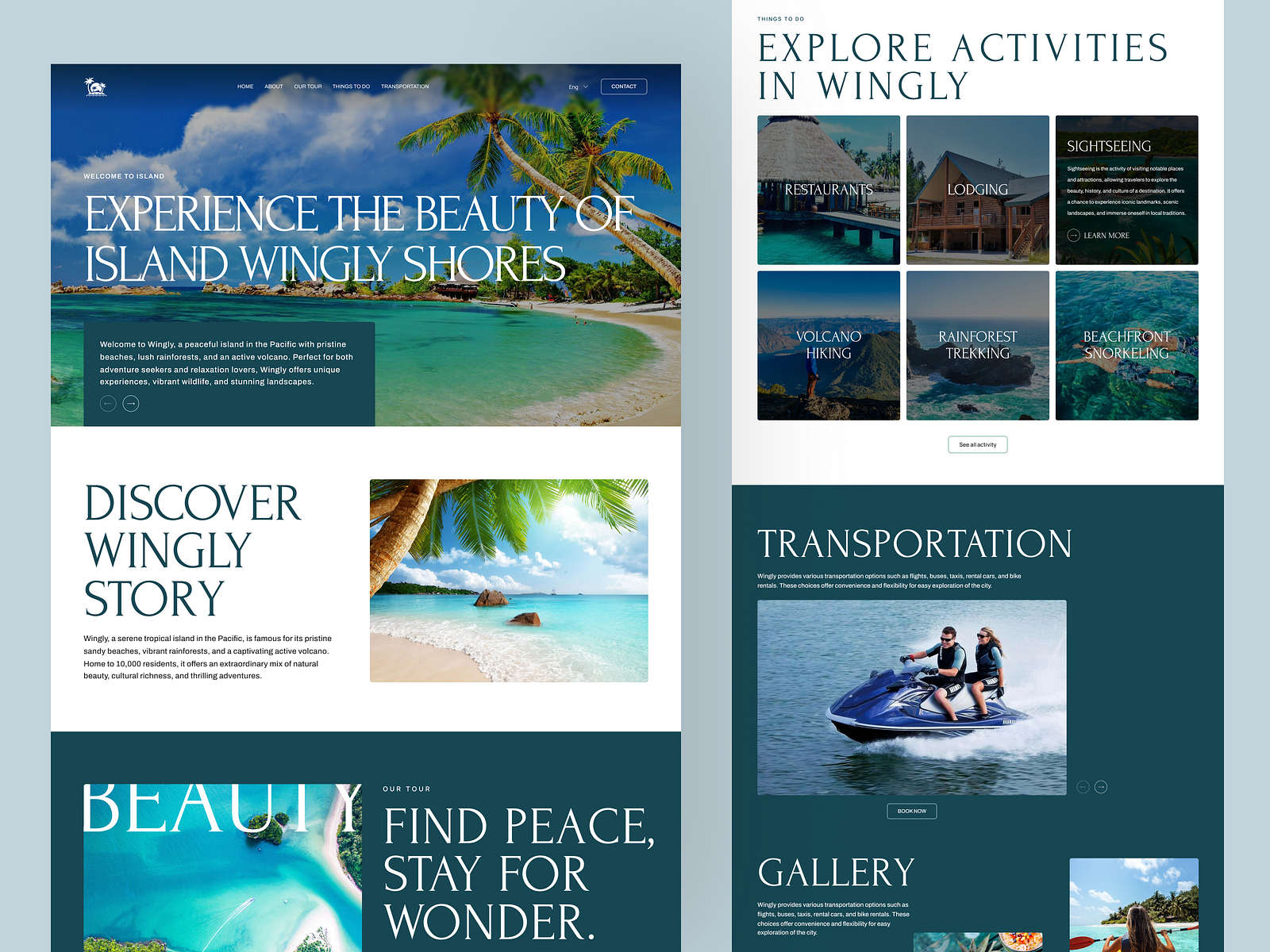 Travel & Tourism Website Design by Wingly on Dribbble