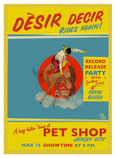 Illustration for Local Music Event band branding cowboy flyer graphic design illustration music poster poster design procreate
