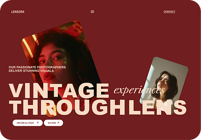 Photography Website Landing Page aesthetic branding design designer figma illustration landing page photo photography photographywebsite ui uiux vintage web design