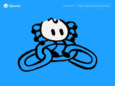 Blockchain Spider Mascot blockchain branding cartoon character crypto design figma graphic design illustration mascot spider tech texture vector web3