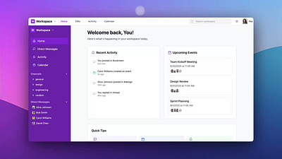Slack Calendar app design product design ui
