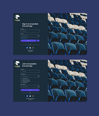 Discover Georgian Football Crystalbet Erovnuli Liga Sign in #2 design graphic design product design sign in design ui ui design ux web design