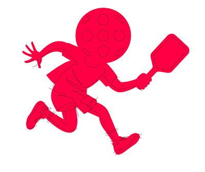 Pickleballerrr branding illustration illustrator pickleball sports stroke vector