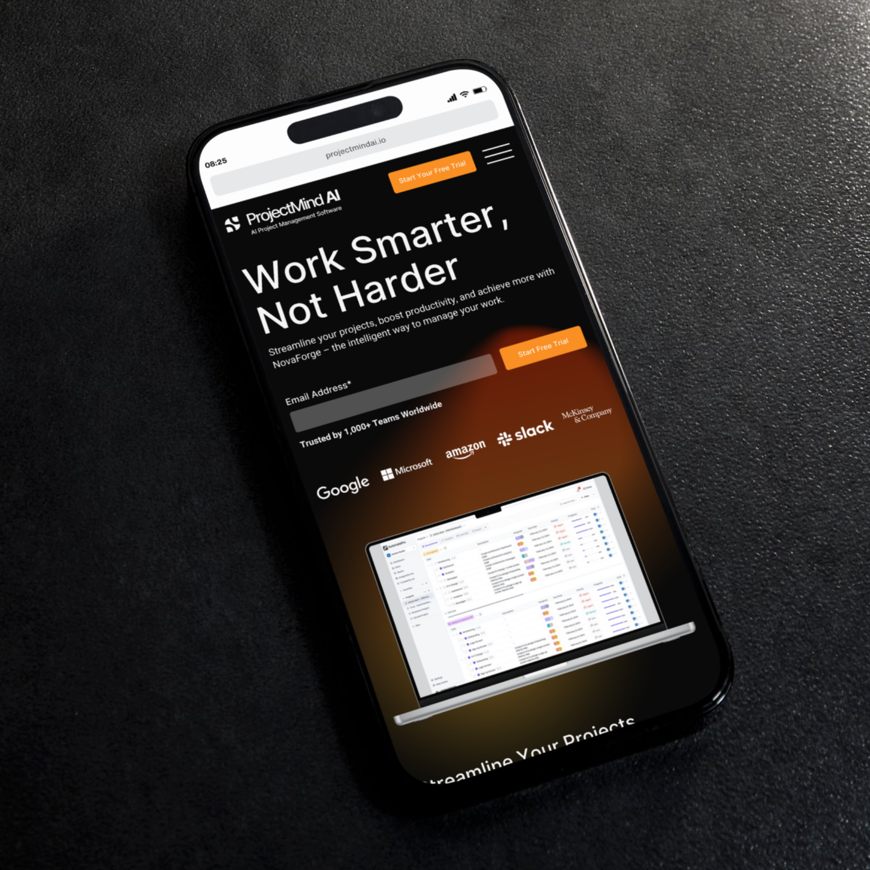 Example of Tech Start Up Website Project