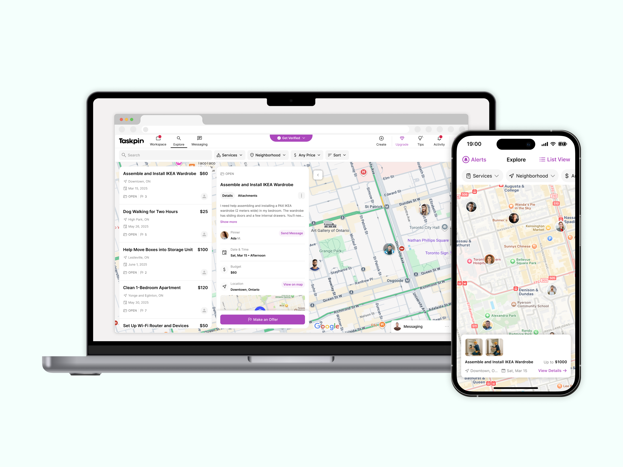 Taskpin Explore v3 – Refined Experience & Task Details Redesign design mobile product ui ux