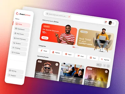 E-ticketing, Event Planning & E-voting App Design brand identity branding design figma flyer graphic design illustration logo photoshop prototype ui uiux design ux