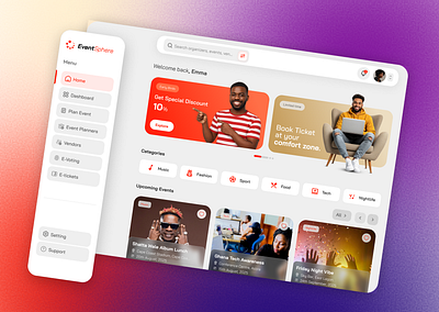 E-ticketing, Event Planning & E-voting App Design brand identity branding design figma flyer graphic design illustration logo photoshop prototype ui uiux design ux