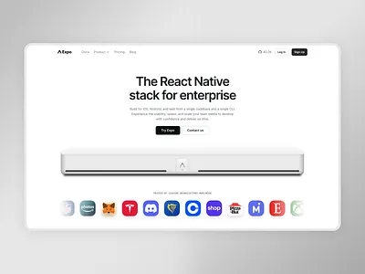 Expo for enterprise brand branding dev hardware illustration layout metal spaceship ui web