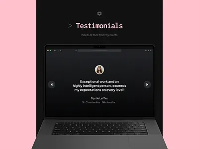 brave: developer portfolio website design black branding clean code dark developer figma framer frontend graphic design illustration landing page narrow pink portfolio simple ui ux