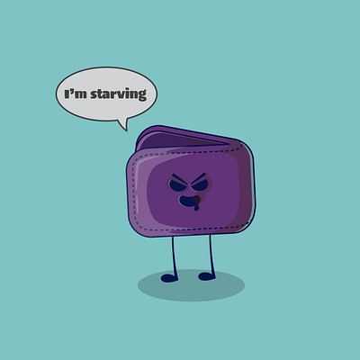 Hungry Empty Wallet design expression graphic design hungry illust illustration vector wallet