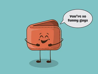 Empty Wallet That Laughs design expresssion graphic design illust illustration vector wallet