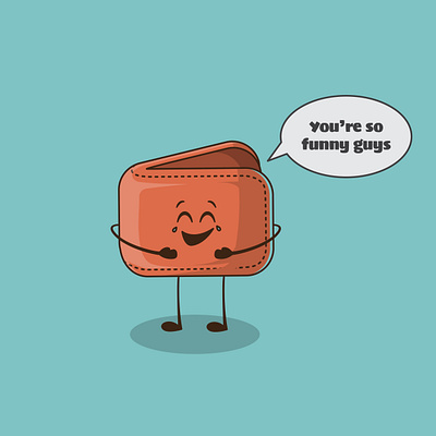 Empty Wallet That Laughs design expresssion graphic design illust illustration vector wallet